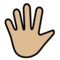 Hand Mit Gespreizten Fingern: Mittelhelle Hautfarbe