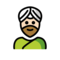 Person Mit Turban: Helle Hautfarbe