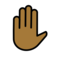 Erhobene Hand: Mitteldunkle Hautfarbe