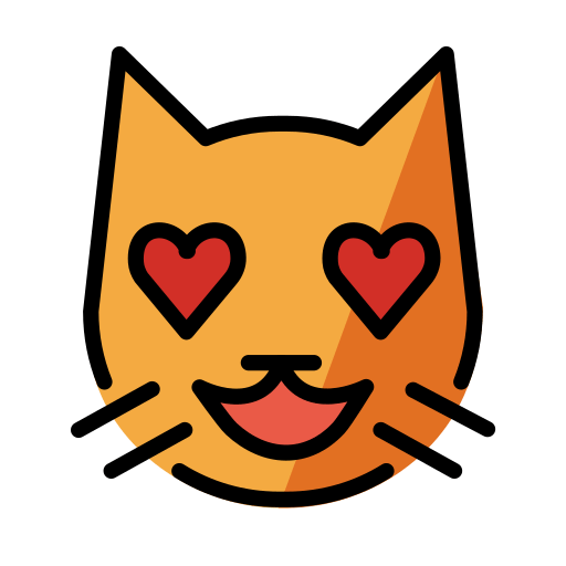 Lachende Katze Mit Herzen Als Augen