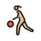 Frau Mit Ball: Mittelhelle Hautfarbe