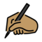 Schreibende Hand: Mittlere Hautfarbe