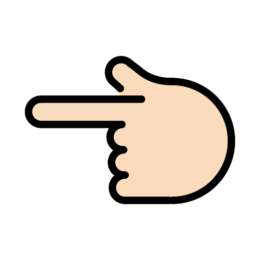 Nach Links Weisender Zeigefinger: Helle Hautfarbe