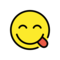 Sich Die Lippen Leckendes Gesicht