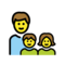 Familie: Mann, Mädchen, Junge