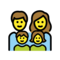 Familie: Mann, Frau, Mädchen, Junge