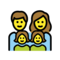 Familie: Mann, Frau, Mädchen, Mädchen