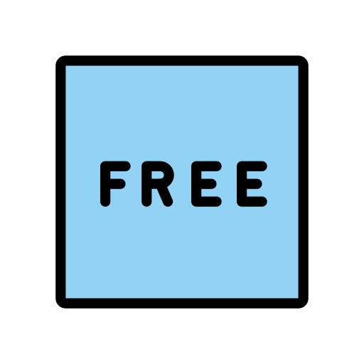 Wort „Free“ In Blauem Quadrat