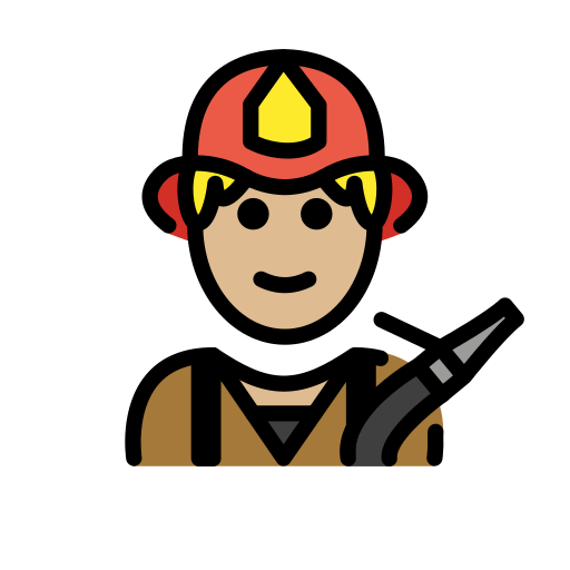 Feuerwehrmann: Mittelhelle Hautfarbe