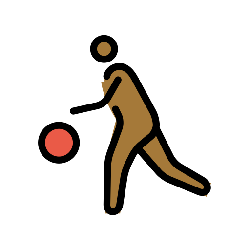Person Mit Ball: Mitteldunkle Hautfarbe