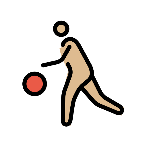 Person Mit Ball: Mittelhelle Hautfarbe