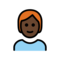 Person: Dunkle Hautfarbe, Rotes Haar