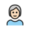 Person: Helle Hautfarbe, Weißes Haar