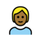 Person: Mitteldunkle Hautfarbe, Blondes Haar