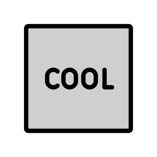 Wort „Cool“ In Blauem Quadrat