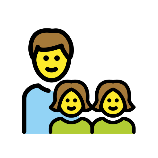 家庭：男人，女孩，女孩