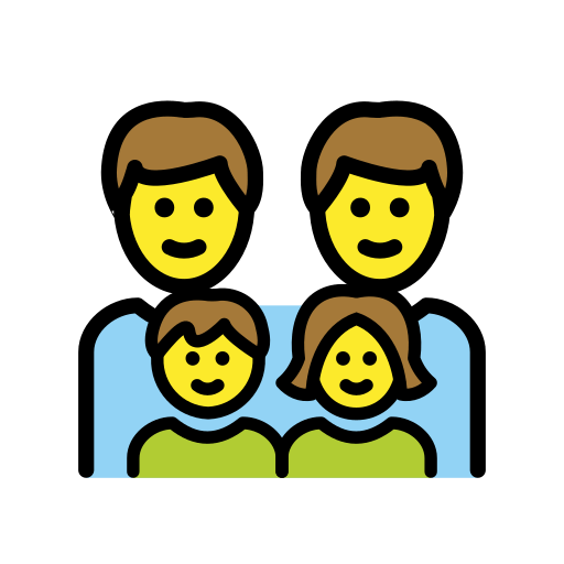 家庭：男人，男人，女孩，男孩