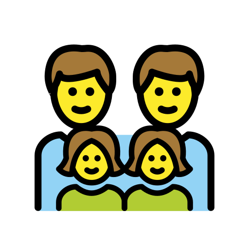 家庭：男人，男人，女孩，女孩