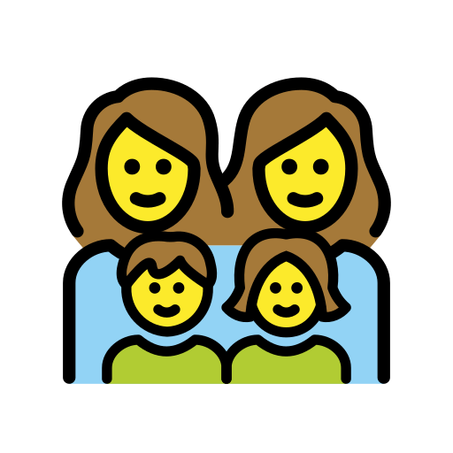 家庭：女人，女人，女孩，男孩