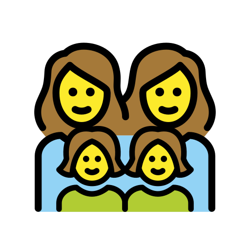 家庭：女人，女人，女孩，女孩