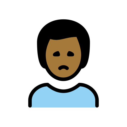 皱眉男：中等深肤色