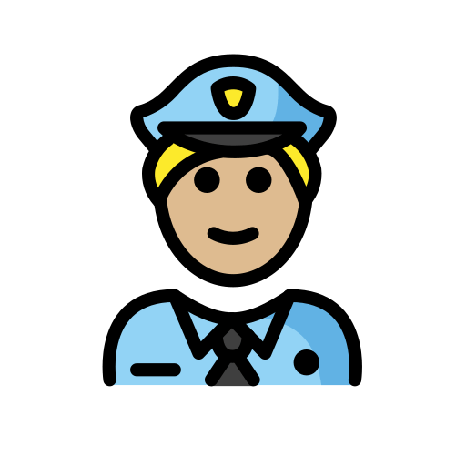 男警察：中等浅肤色
