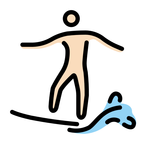 男生冲浪：较浅肤色
