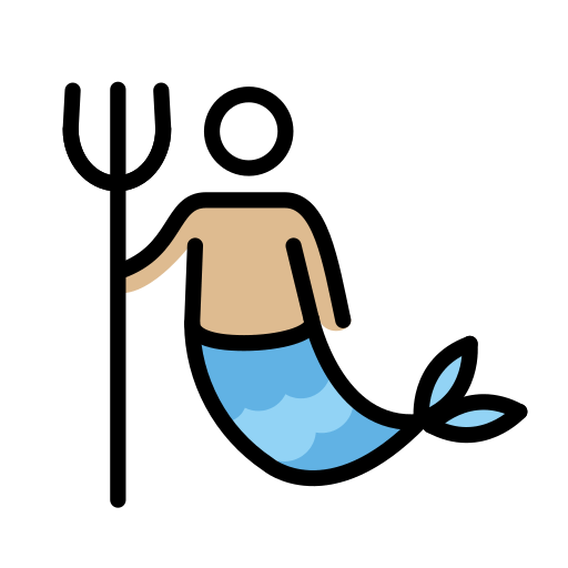 男人鱼：中等浅肤色