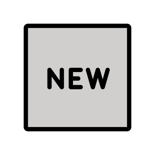 Wort „New“ In Blauem Quadrat