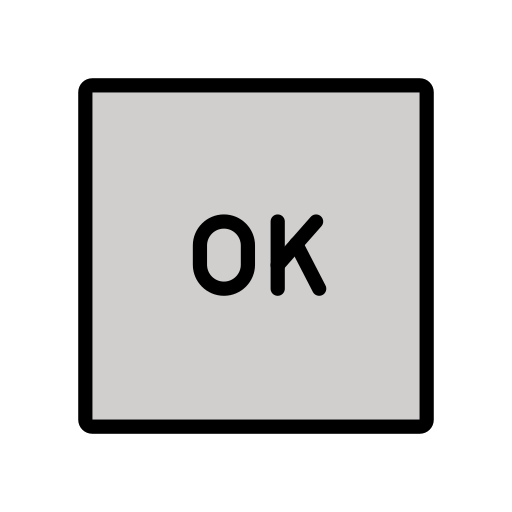 Großbuchstaben OK In Blauem Quadrat