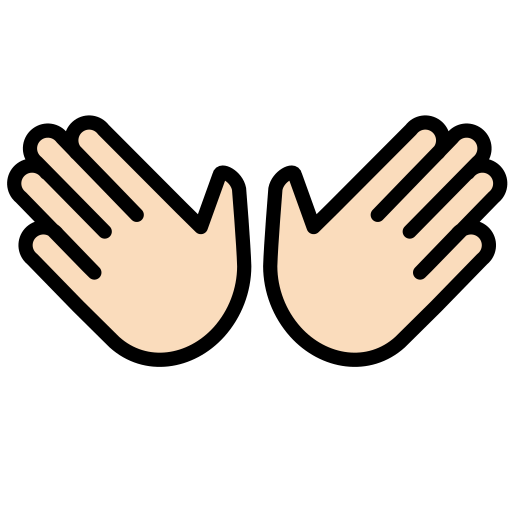 张开双手：较浅肤色