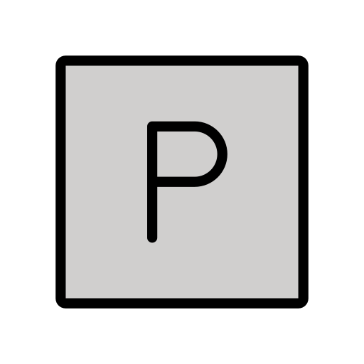 Großbuchstabe P In Blauem Quadrat
