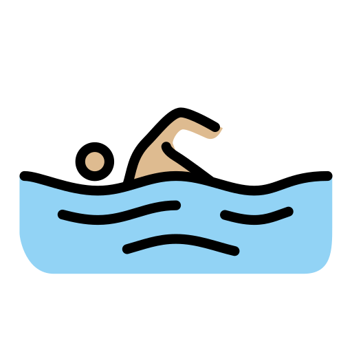 游泳：中等浅肤色