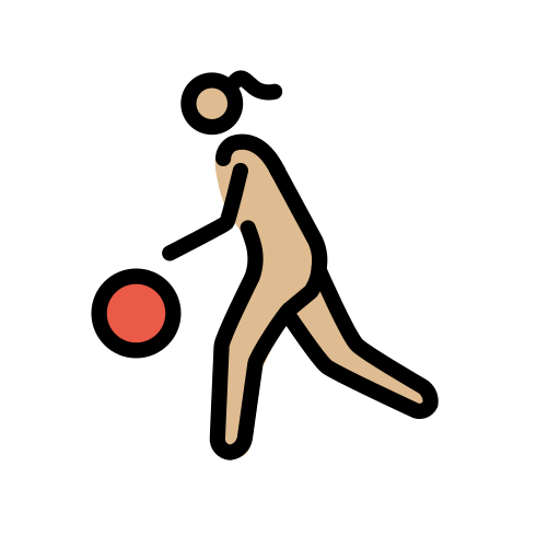 Frau Mit Ball: Mittelhelle Hautfarbe
