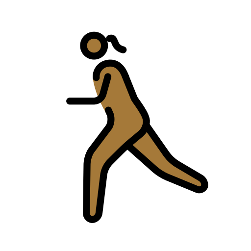女生跑步：中等深肤色