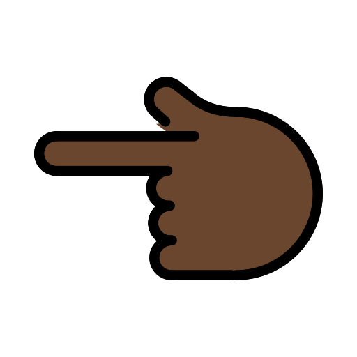 Backhand Index Pointing Left: Dark Skin Tone