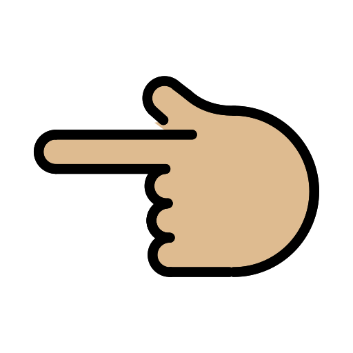 Backhand Index Pointing Left: Medium-Light Skin Tone