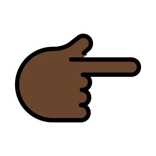 Backhand Index Pointing Right: Dark Skin Tone