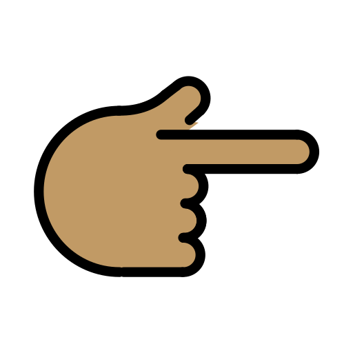Backhand Index Pointing Right: Medium Skin Tone