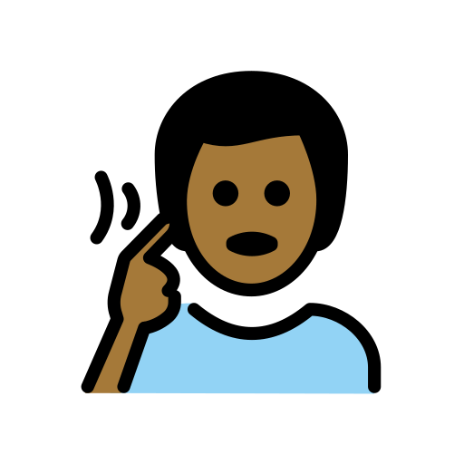 Deaf Man: Medium-Dark Skin Tone