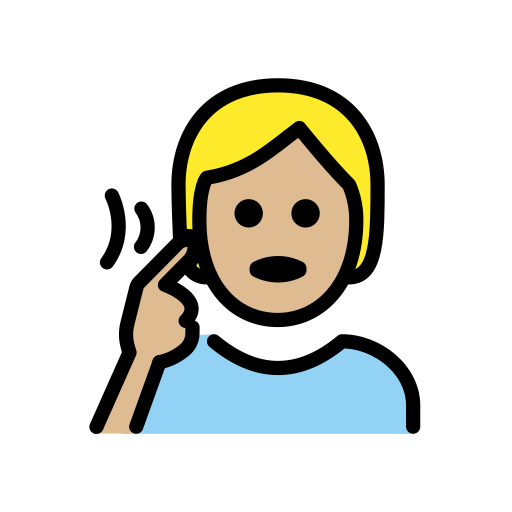 Deaf Person: Medium-Light Skin Tone