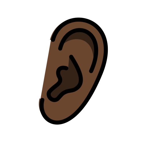Ear: Dark Skin Tone