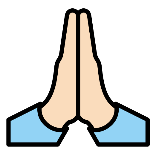 Folded Hands: Light Skin Tone