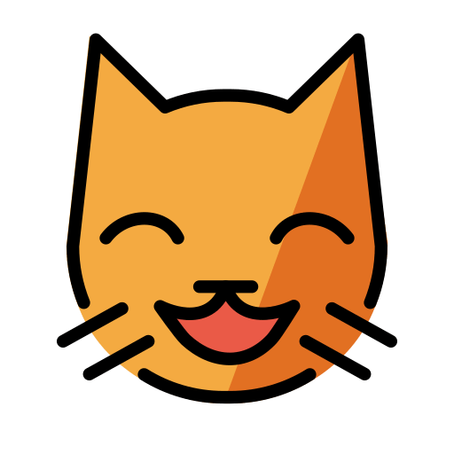 Grinning Cat with Smiling Eyes