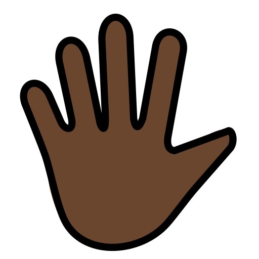Hand with Fingers Splayed: Dark Skin Tone