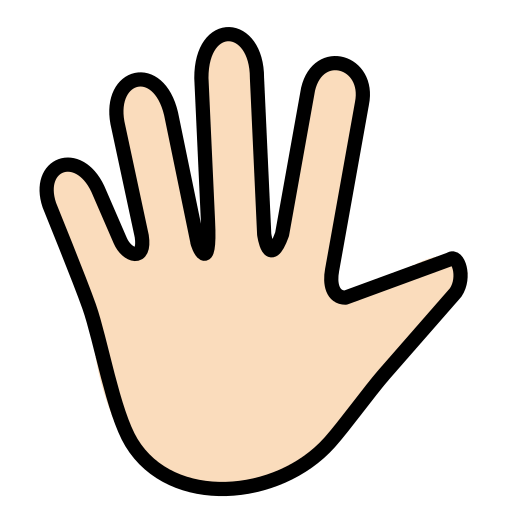 Hand with Fingers Splayed: Light Skin Tone