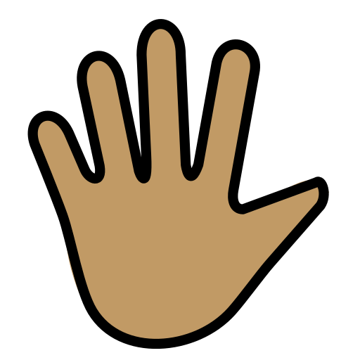 Hand with Fingers Splayed: Medium Skin Tone
