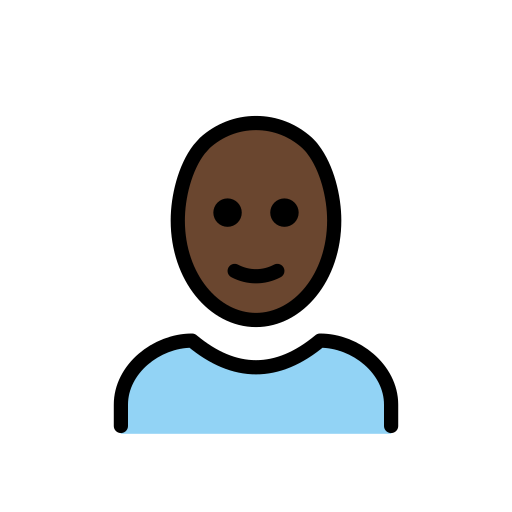 Man: Dark Skin Tone, Bald
