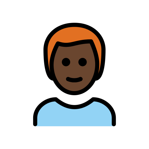 Man: Dark Skin Tone, Red Hair
