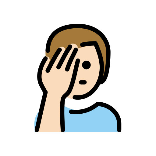Man Facepalming: Light Skin Tone